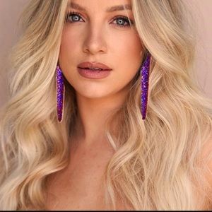 Saber Tooth Crystal Earrings - Fashion Show Find Beautiful Woman Collection